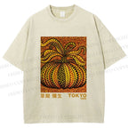 Unisex Yayoi Kusama Pumpkin Printed Washed Tee