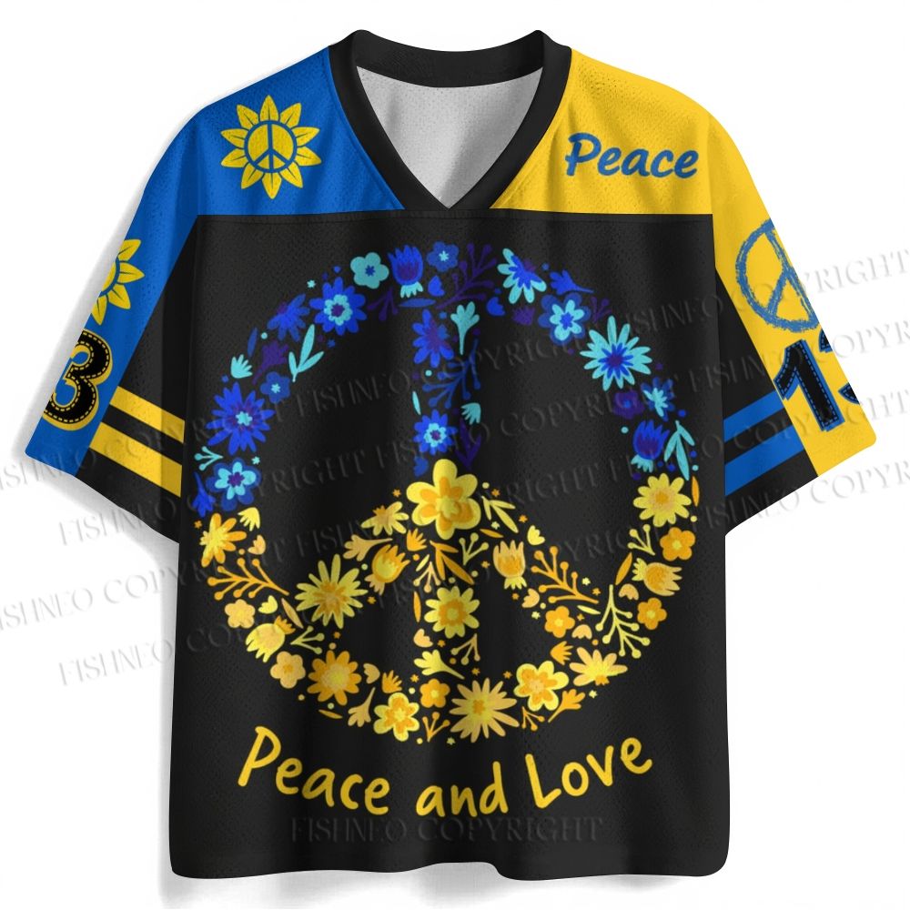 Peace And Love Printed Flower Jersey Shirts