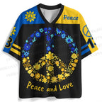 Peace And Love Printed Flower Jersey Shirts