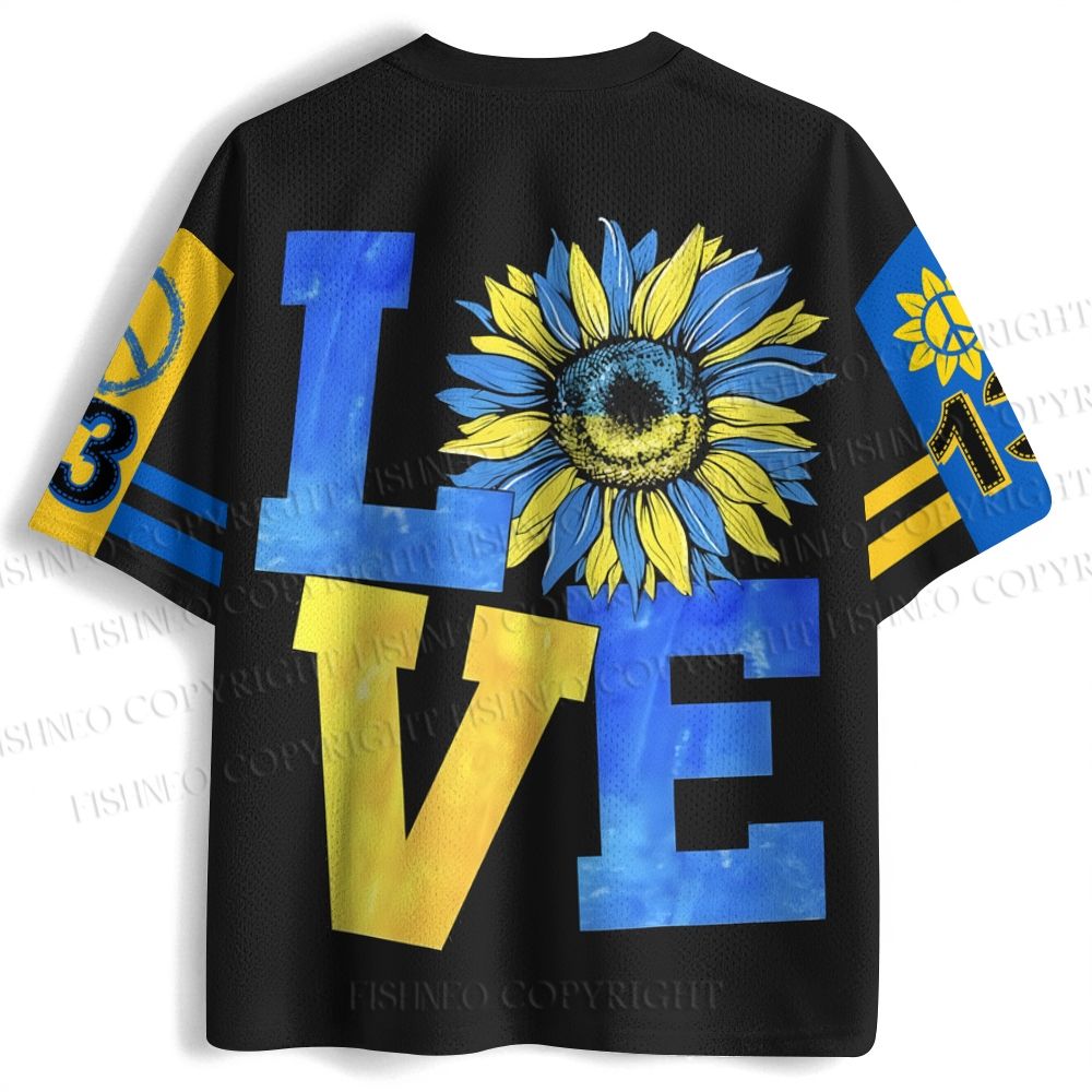 Peace And Love Printed Flower Jersey Shirts