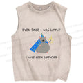 Unisex Confused Wizard Rat Meme Printed Washed Tank Top