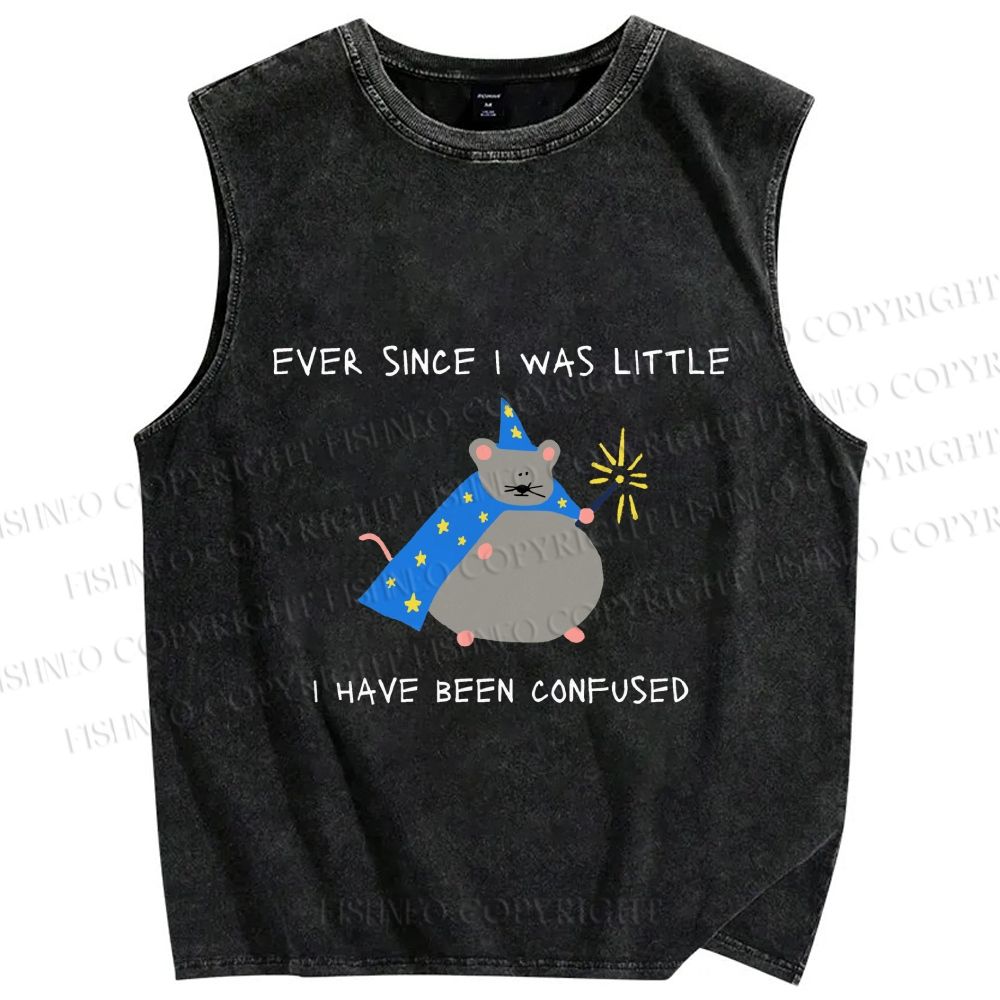 Unisex Confused Wizard Rat Meme Printed Washed Tank Top