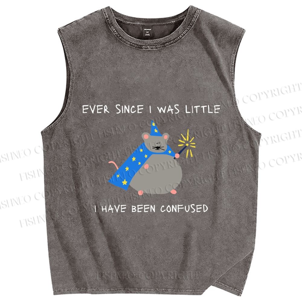 Unisex Confused Wizard Rat Meme Printed Washed Tank Top