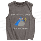 Unisex Confused Wizard Rat Meme Printed Washed Tank Top