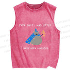 Unisex Confused Wizard Rat Meme Printed Washed Tank Top