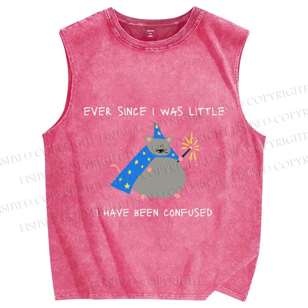 Unisex Confused Wizard Rat Meme Printed Washed Tank Top