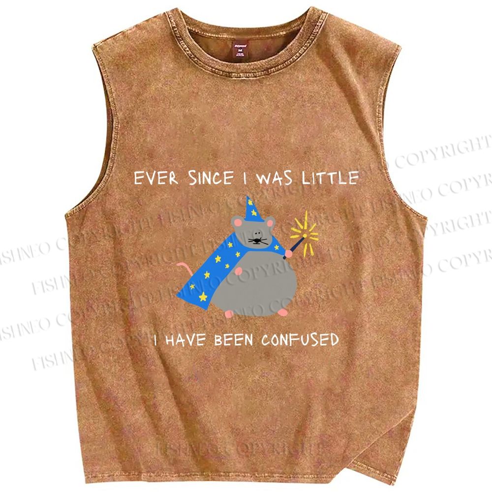 Unisex Confused Wizard Rat Meme Printed Washed Tank Top