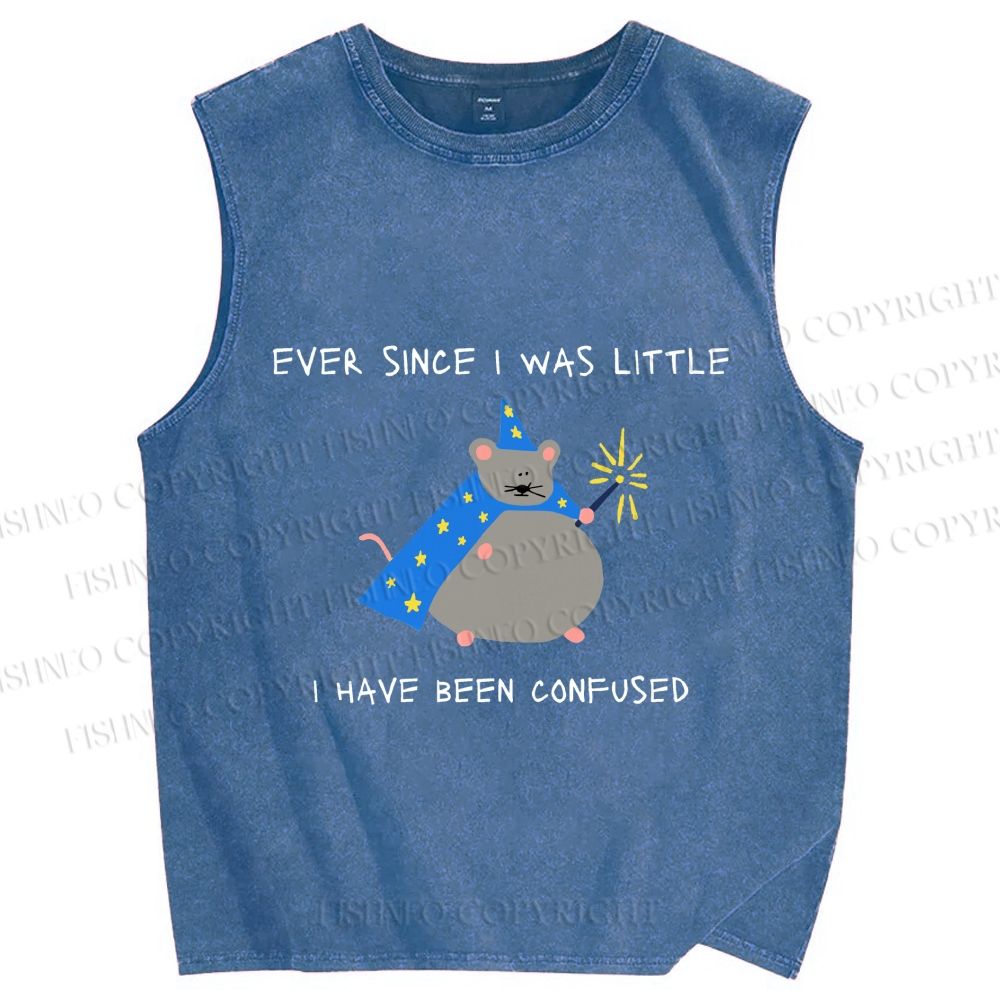 Unisex Confused Wizard Rat Meme Printed Washed Tank Top