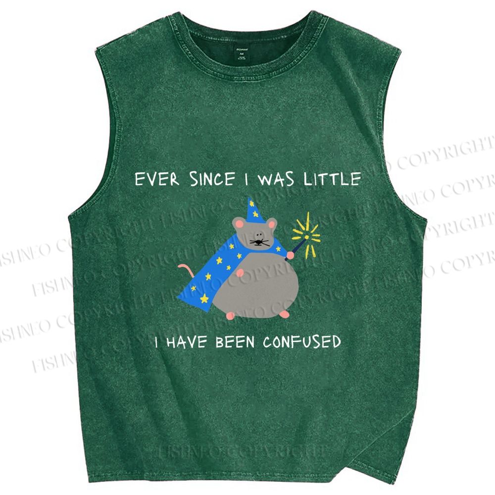 Unisex Confused Wizard Rat Meme Printed Washed Tank Top