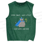 Unisex Confused Wizard Rat Meme Printed Washed Tank Top