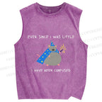 Unisex Confused Wizard Rat Meme Printed Washed Tank Top