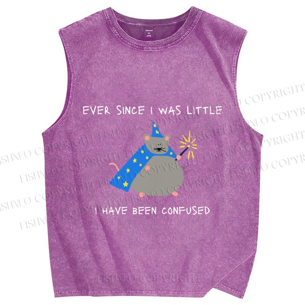 Unisex Confused Wizard Rat Meme Printed Washed Tank Top