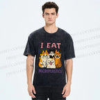 Unisex Cats Eat Microplastics Printed Washed Tee