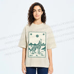 Unisex Lonely Wolf Printed Washed Tee