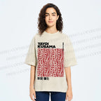 Unisex Yayoi Kusama Red Line Dots Graffiti Printed Washed Tee