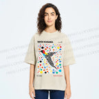 Unisex Yayoi Kusama Polka Dot Bird Printed Washed Tee
