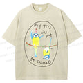Unisex My Tits Will Not Be Calmed Birds Printed Washed Tee