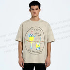 Unisex My Tits Will Not Be Calmed Birds Printed Washed Tee