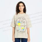 Unisex My Tits Will Not Be Calmed Birds Printed Washed Tee