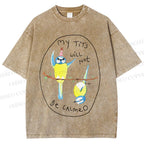 Unisex My Tits Will Not Be Calmed Birds Printed Washed Tee