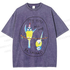 Unisex My Tits Will Not Be Calmed Birds Printed Washed Tee