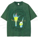 Unisex My Tits Will Not Be Calmed Birds Printed Washed Tee