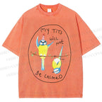 Unisex My Tits Will Not Be Calmed Birds Printed Washed Tee