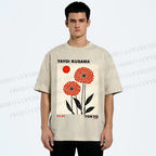 Unisex Yayoi Kusama Flower Printed Washed Tee