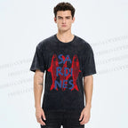 Unisex Vibrant Red Sardines Printed Washed Tee