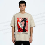 Unisex Yayoi Kusama Polka Dot Giraffe Printed Washed Tee