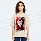 Unisex Yayoi Kusama Polka Dot Giraffe Printed Washed Tee