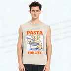 Unisex Ramen Dog Printed Washed Tank Top