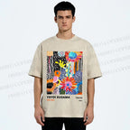 Unisex Yayoi Kusama Flower Printed Washed Tee