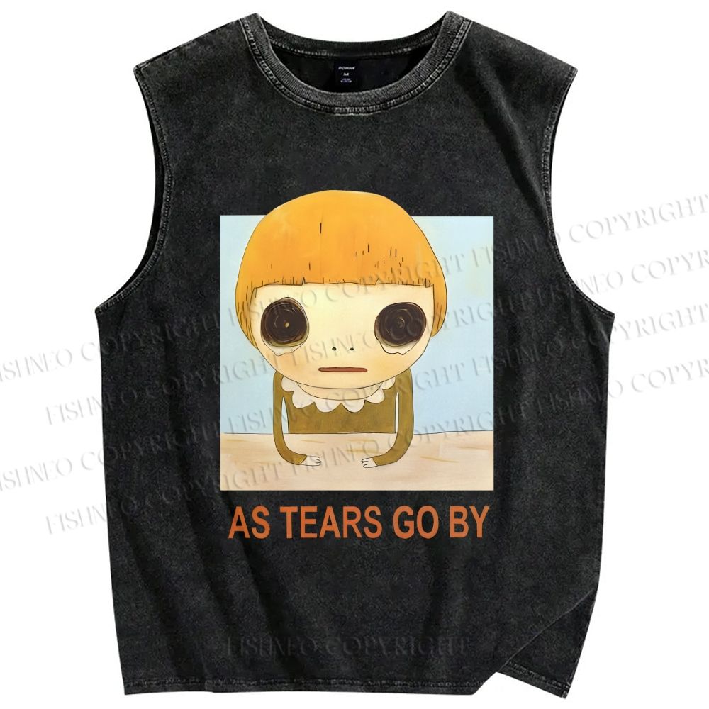 Unisex Yoshitomo Nara As Tears Go By Printed Washed Tank Top