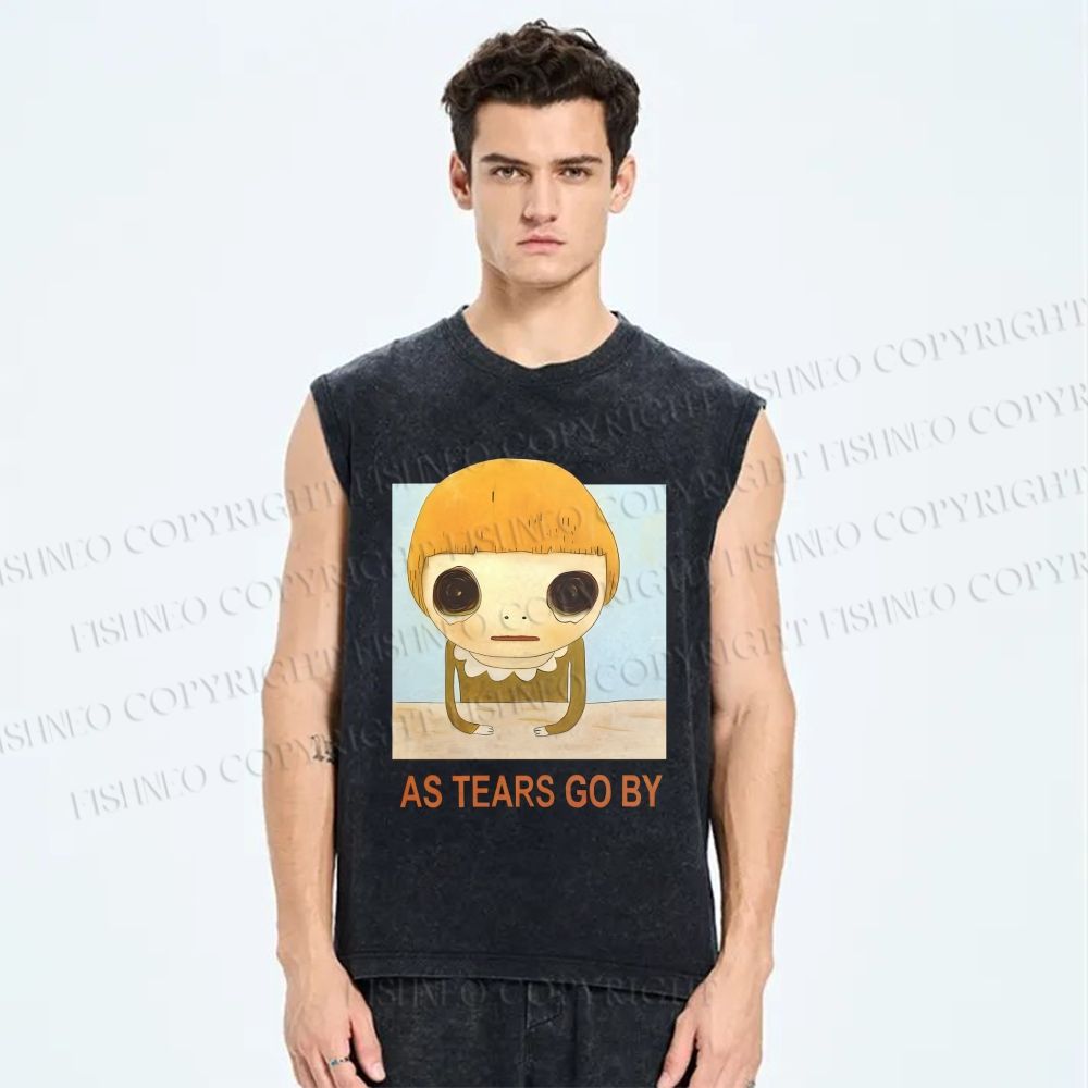 Unisex Yoshitomo Nara As Tears Go By Printed Washed Tank Top