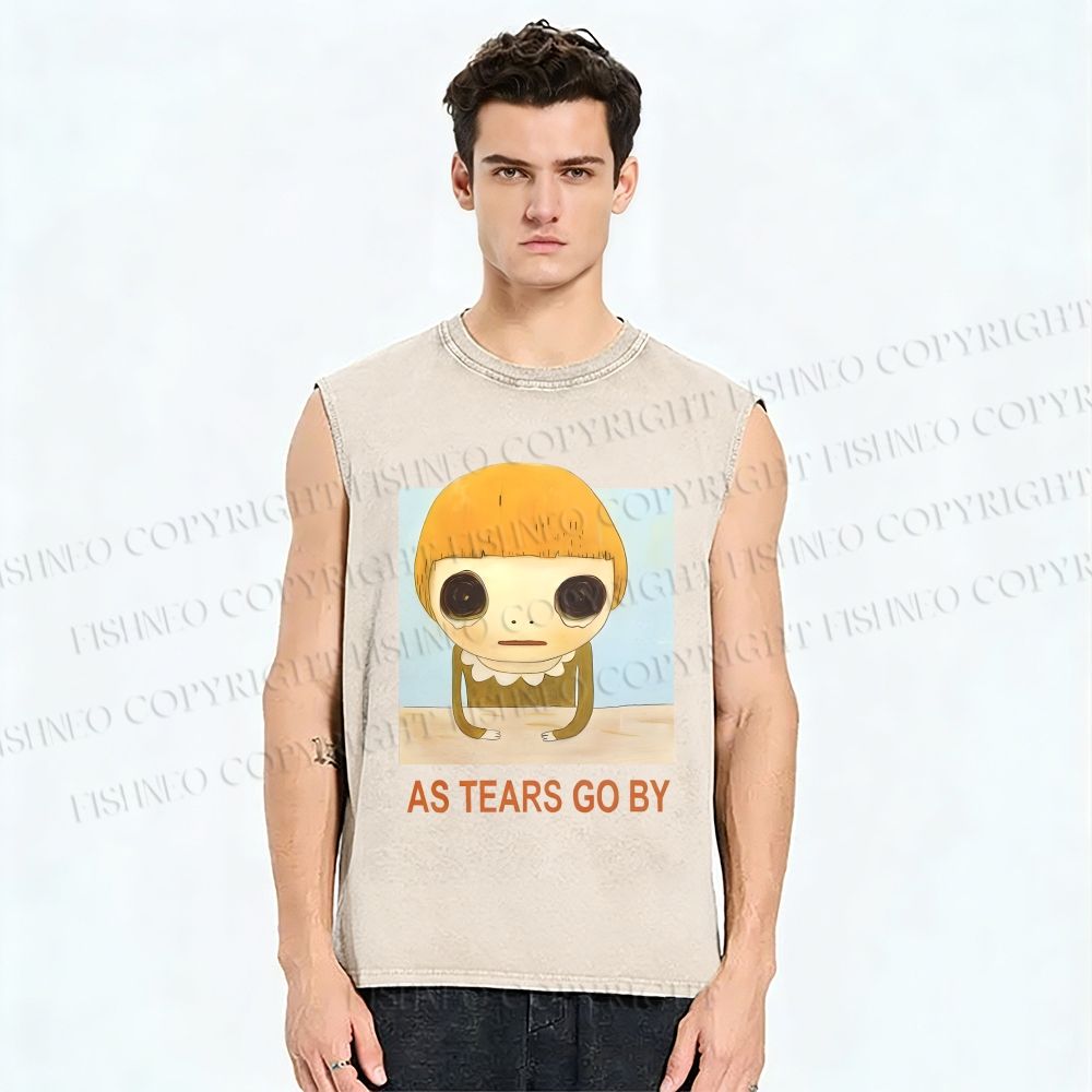 Unisex Yoshitomo Nara As Tears Go By Printed Washed Tank Top