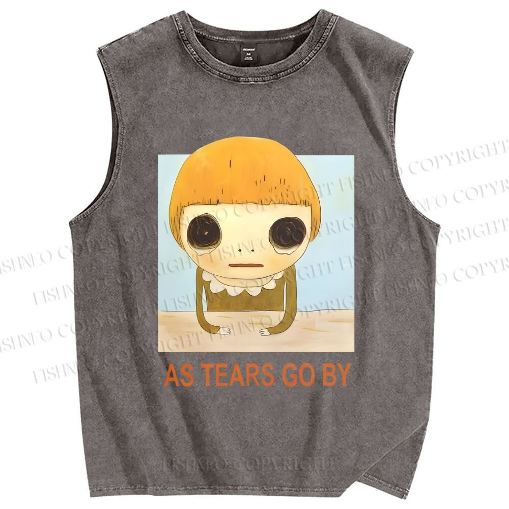 Unisex Yoshitomo Nara As Tears Go By Printed Washed Tank Top