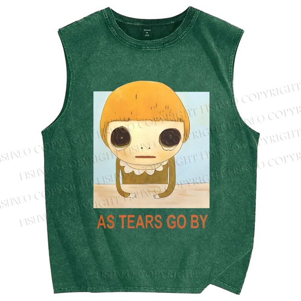 Unisex Yoshitomo Nara As Tears Go By Printed Washed Tank Top