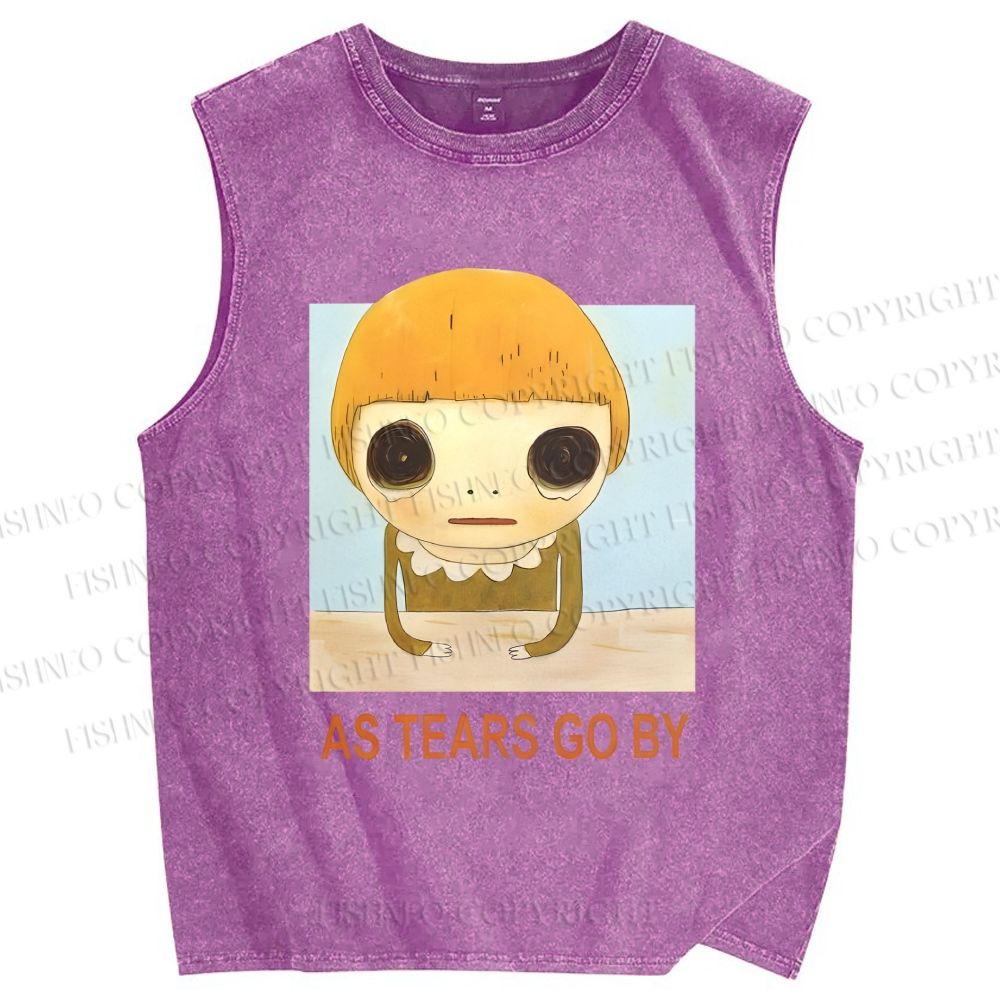 Unisex Yoshitomo Nara As Tears Go By Printed Washed Tank Top