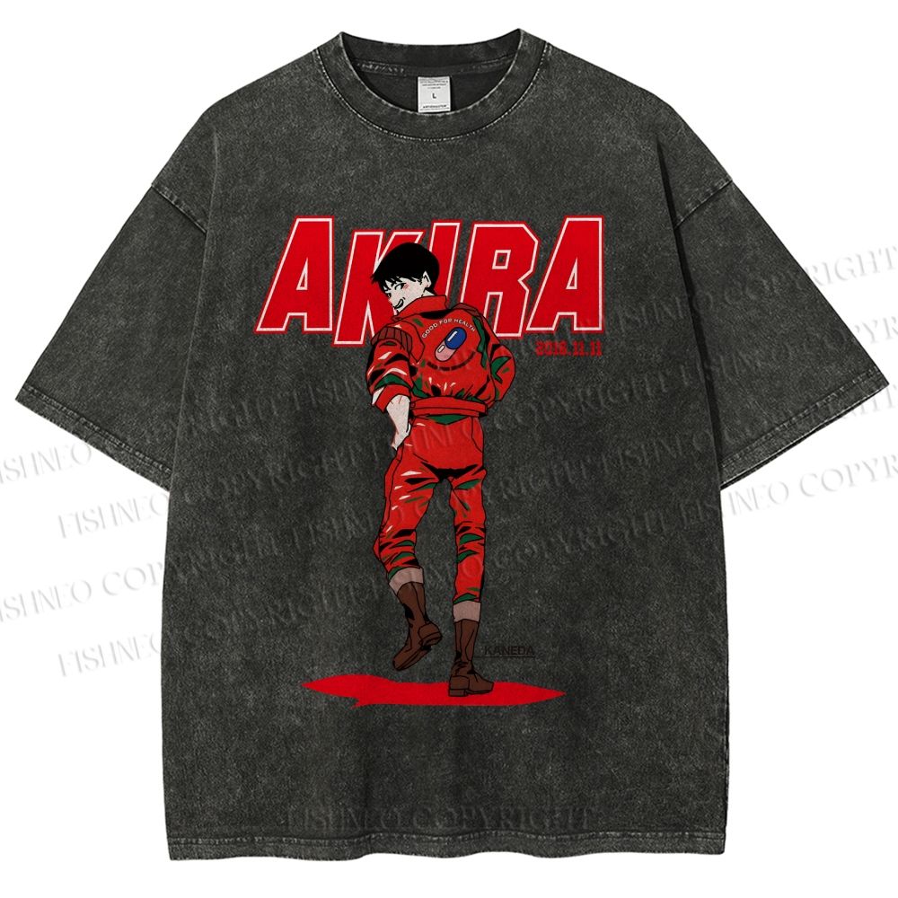 Unisex Akira Shotaro Kaneda Printed Washed Tee