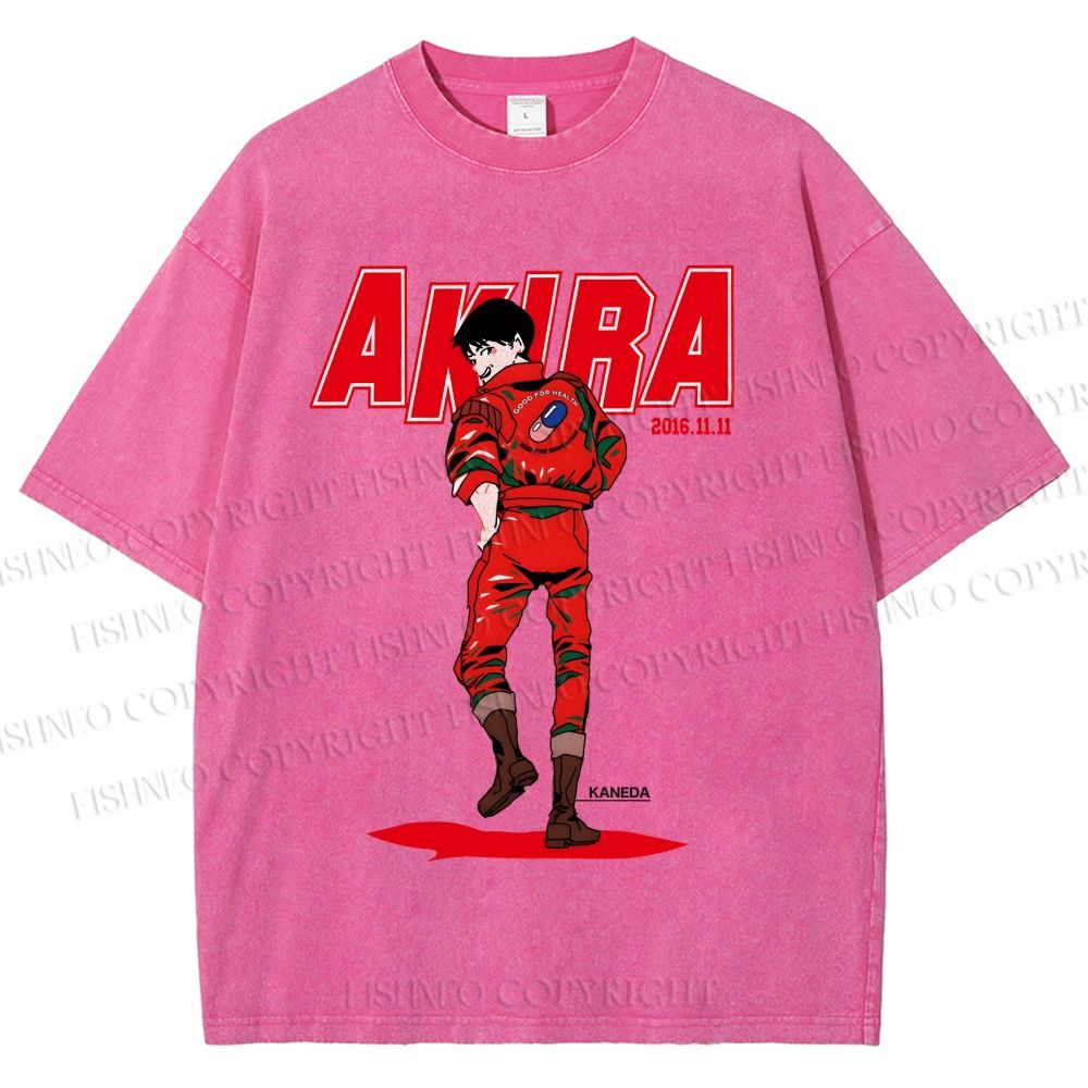 Unisex Akira Shotaro Kaneda Printed Washed Tee