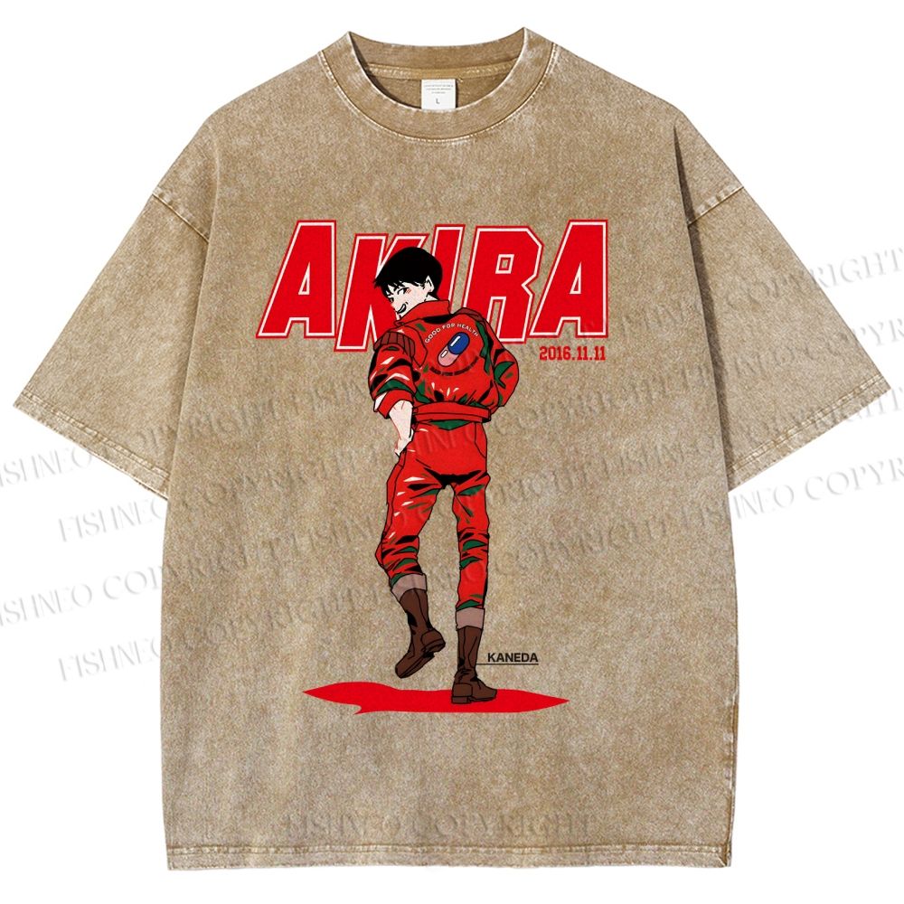 Unisex Akira Shotaro Kaneda Printed Washed Tee