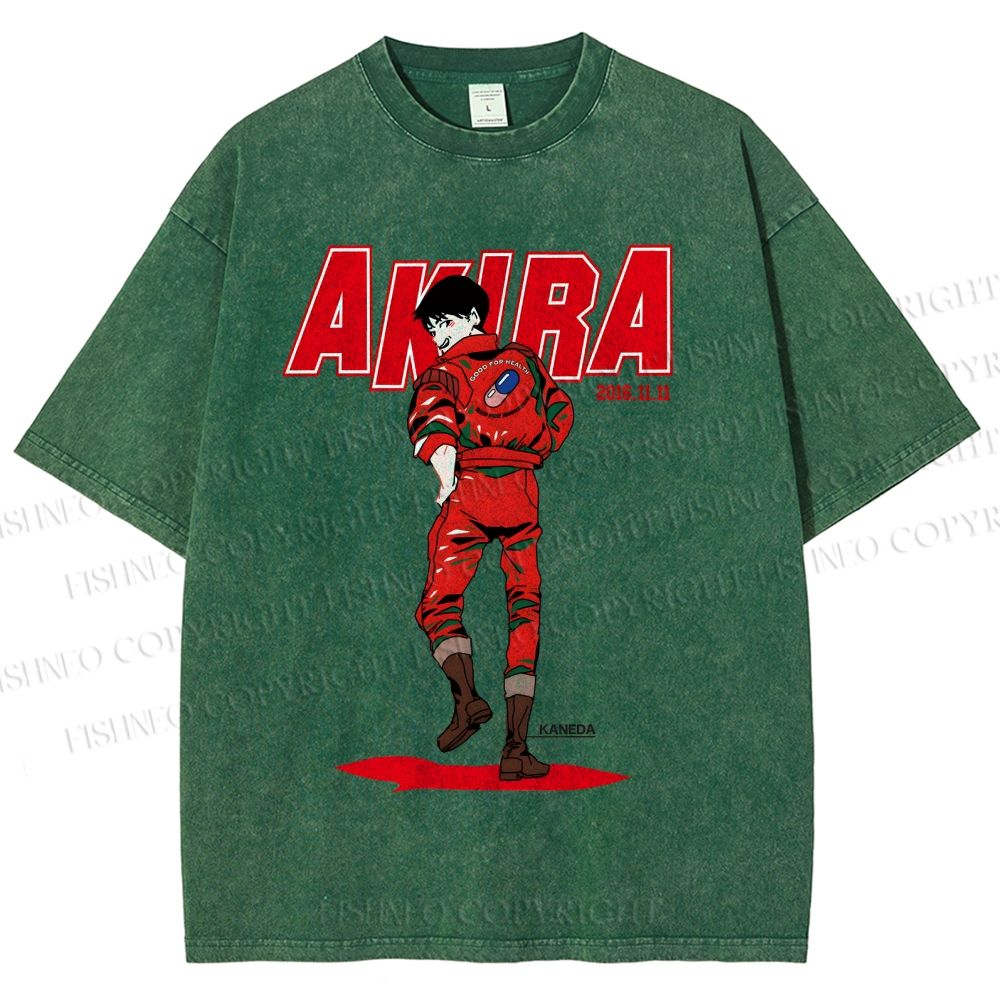 Unisex Akira Shotaro Kaneda Printed Washed Tee
