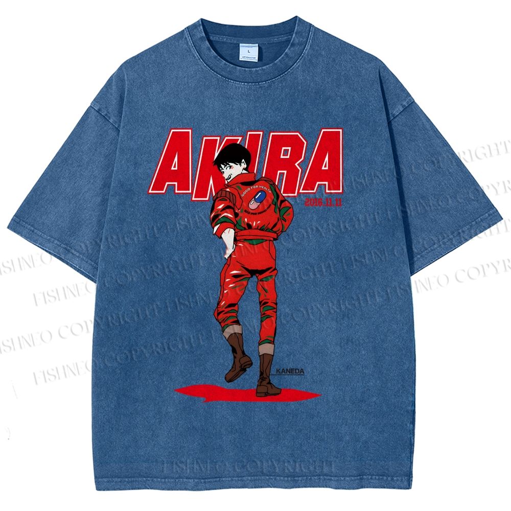 Unisex Akira Shotaro Kaneda Printed Washed Tee