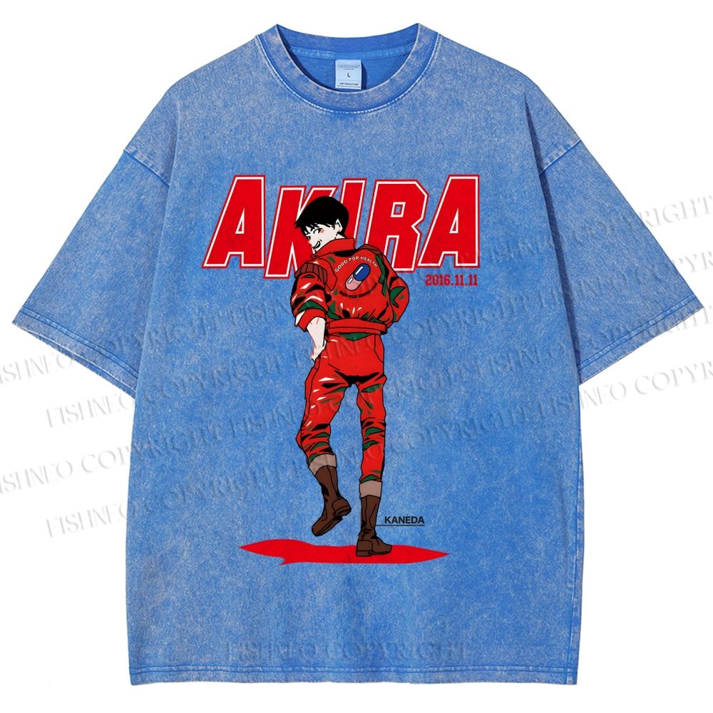 Unisex Akira Shotaro Kaneda Printed Washed Tee
