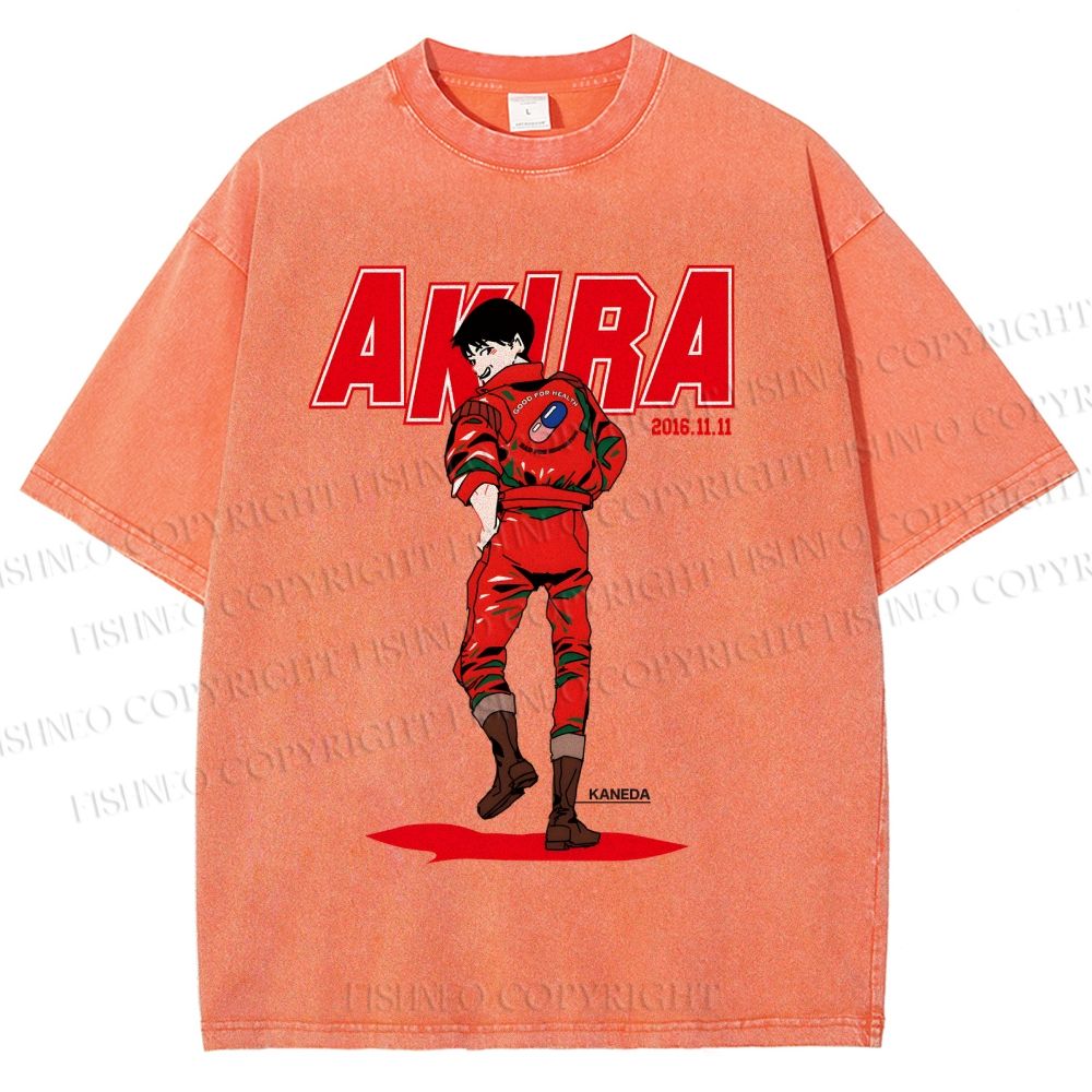 Unisex Akira Shotaro Kaneda Printed Washed Tee