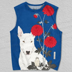 Unisex Flower Dog Printed Tank Top