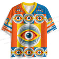 Colored Geometric Eyes Printed Jersey Shirts