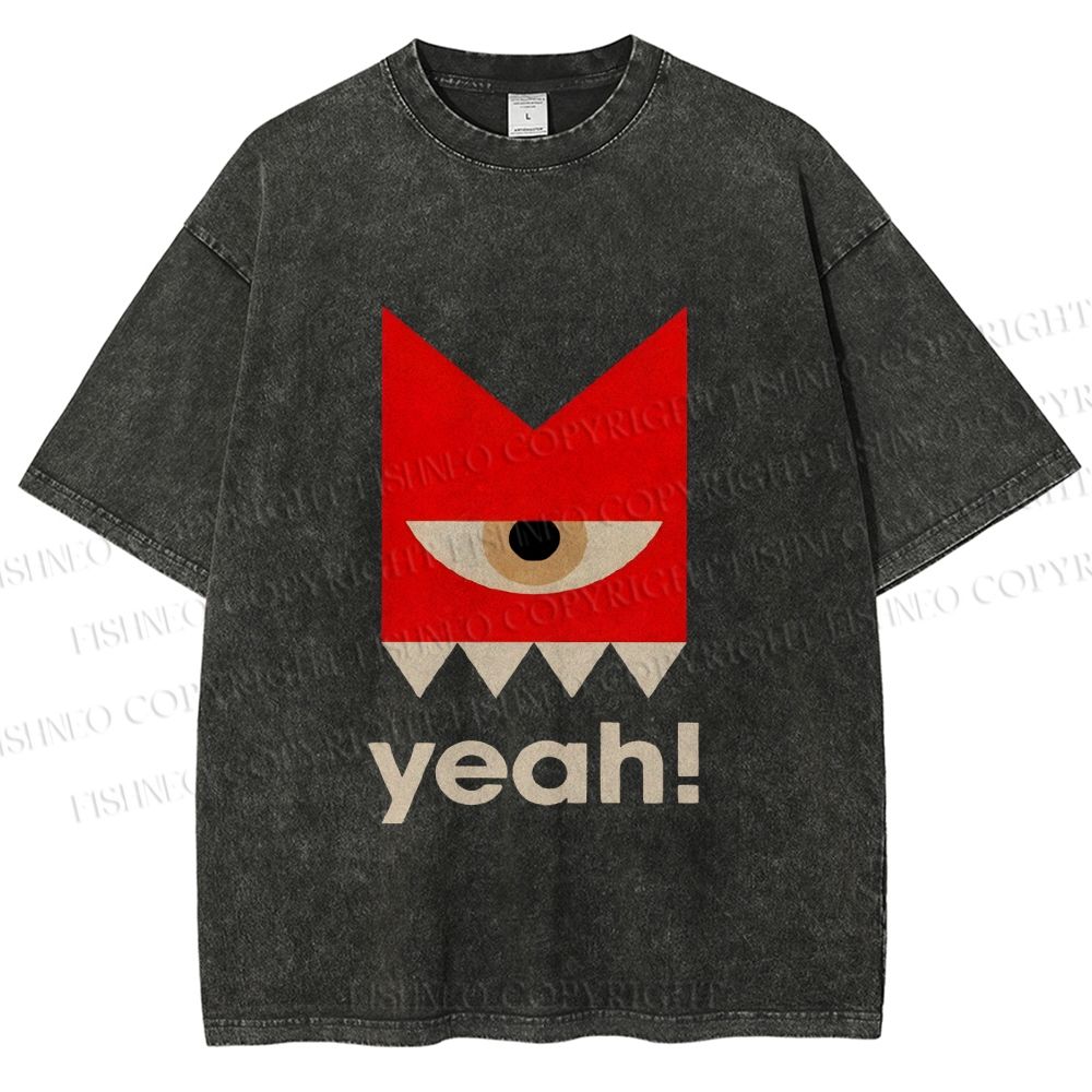 Unisex Bauhaus Eye Yeah Printed Washed Tee