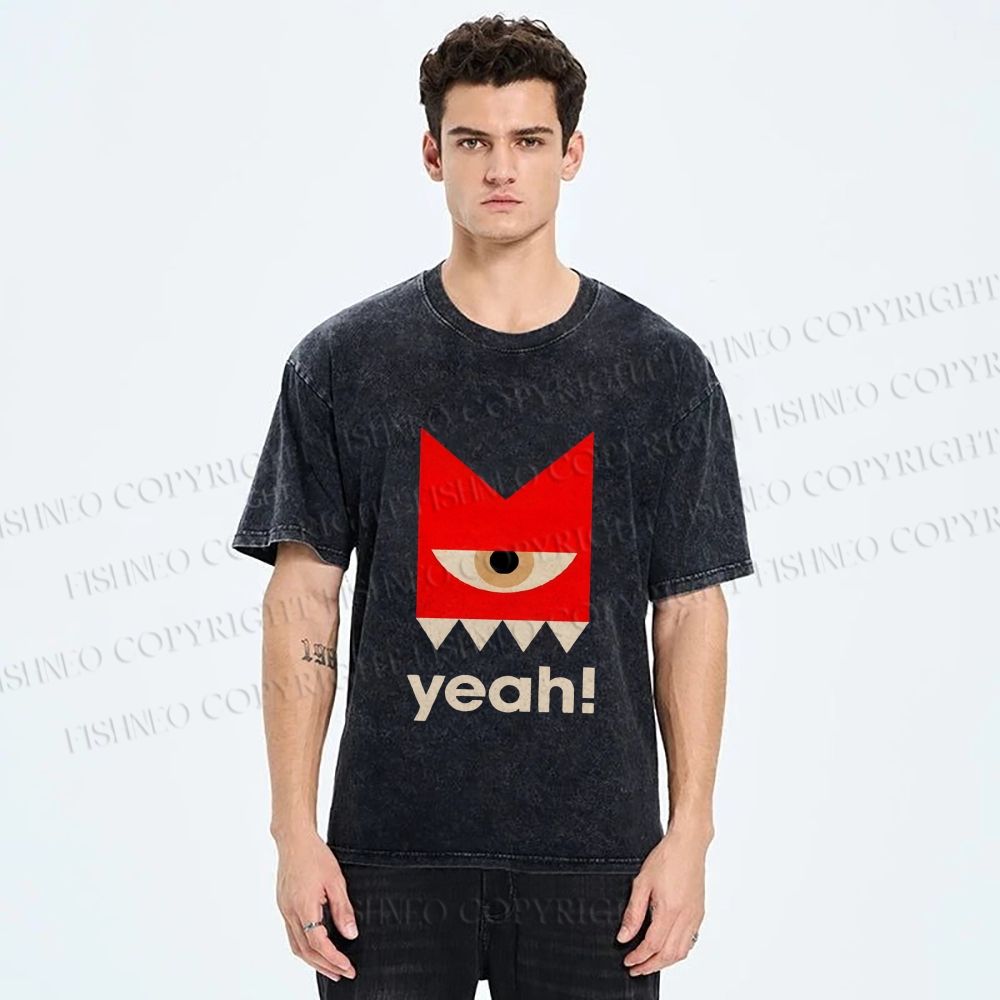Unisex Bauhaus Eye Yeah Printed Washed Tee